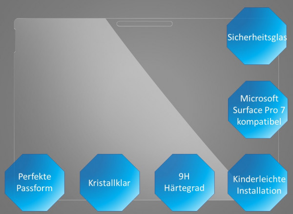 Premium Schutzglas, für Microsoft Surface Pro 6, 7, Produkteigenschaften